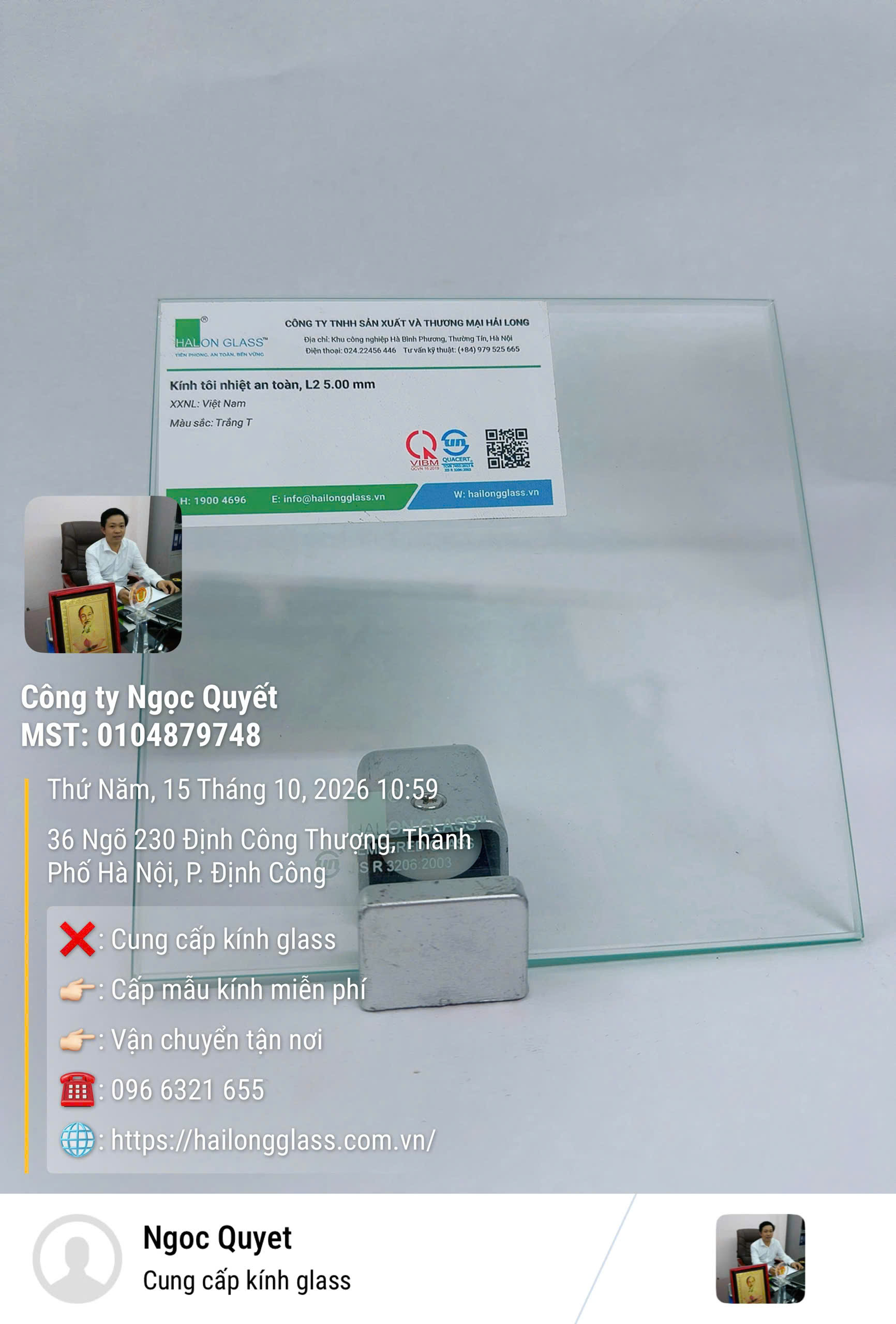 Tấm kính tôi nhiệt 5 mm được chụp toàn cảnh trong ánh sáng sáng rõ